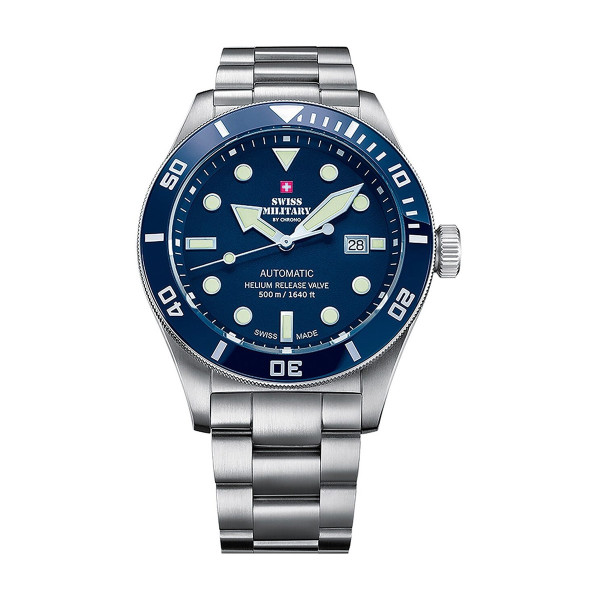 Swiss Military By Chrono SMA34075.02 мъжки автоматичен часовник със син циферблат – classicwatches.bg