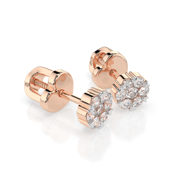 обеци от розово злато с диаманти cara diamanti k102 10015r 2.0 italian gold earrings classicwatches.bg