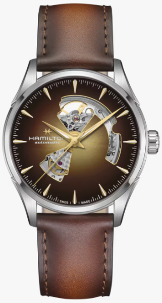 hamilton jazzmaster мъжки часовник кафяв sunray циферблат classicwatches.bg
