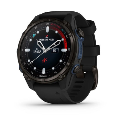 GARMIN DESCENT MK3I 43ММ CARBON GREY DLC ТИТАН С ЧЕРНА СИЛИКОНОВА КАИШКА 010-02753-11