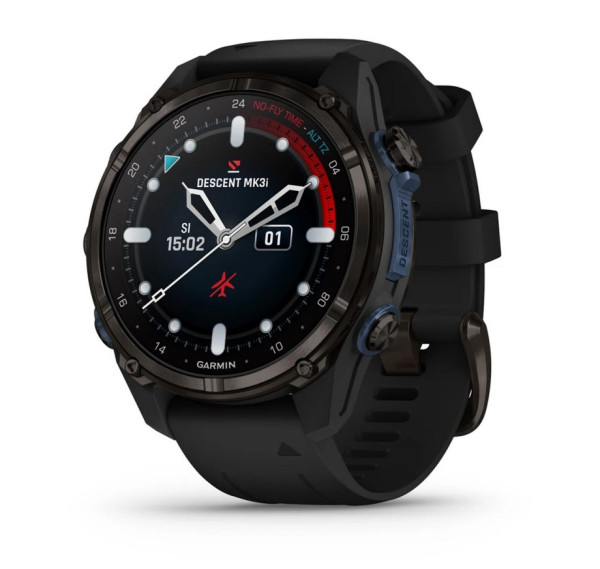 GARMIN DESCENT MK3I 43ММ CARBON GREY DLC ТИТАН С ЧЕРНА СИЛИКОНОВА КАИШКА 010-02753-11