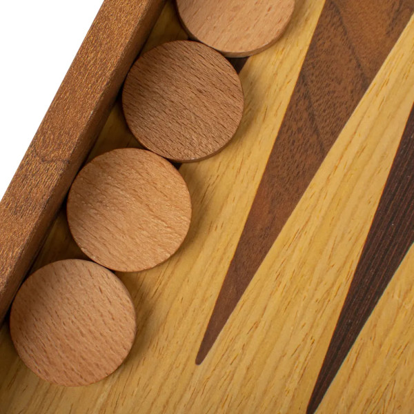 BACKGAMMON FOR GAME MANOPOULOS - OAK & WALNUT, 52X48 CM