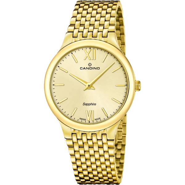 Часовник candino c4790 2 мъжки златист циферблат swiss made classicwatches.bg
