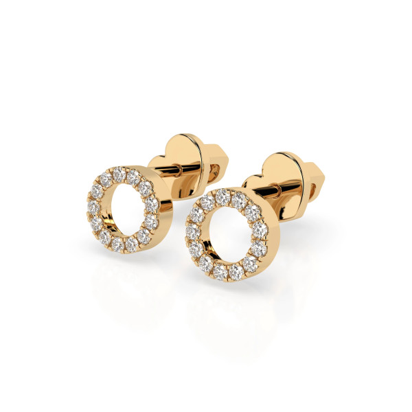Cara обеци с диаманти 0.16 ct – ЗЛАТНО БИЖУ 14К K102-10055Y/14K