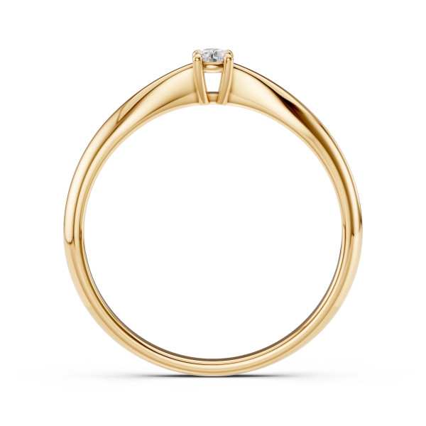Cara пръстен с диамант 0.10 ct – ЗЛАТНО БИЖУ 14К K101-10021Y(3.0)/14K