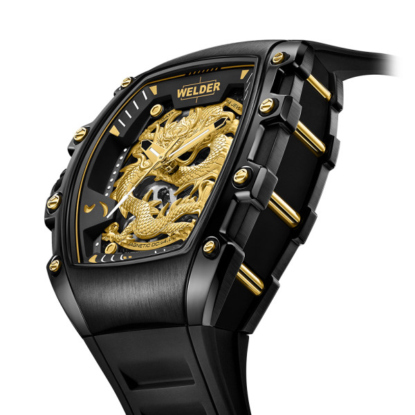 welder automatic skeleton dragon watch wrt1017 all black silicone classicwatches.bg