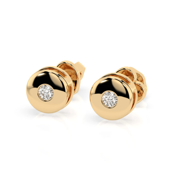 Cara обеци с диаманти 0.08 ct – ЗЛАТНО БИЖУ 14К K102-10048Y/14K