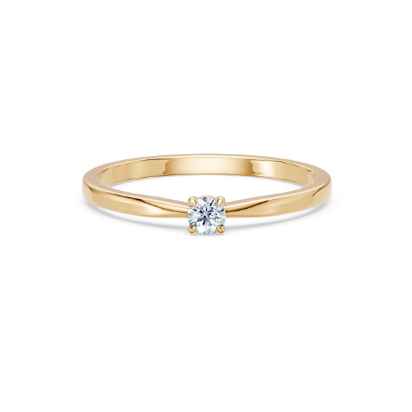 Cara пръстен с диамант 0.10 ct – ЗЛАТНО БИЖУ 14К K101-10116Y(3.0)/14K