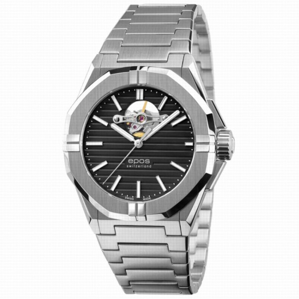 часовник epos 3506.133.20.15.30 автоматичен open heart черен циферблат classicwatches.bg