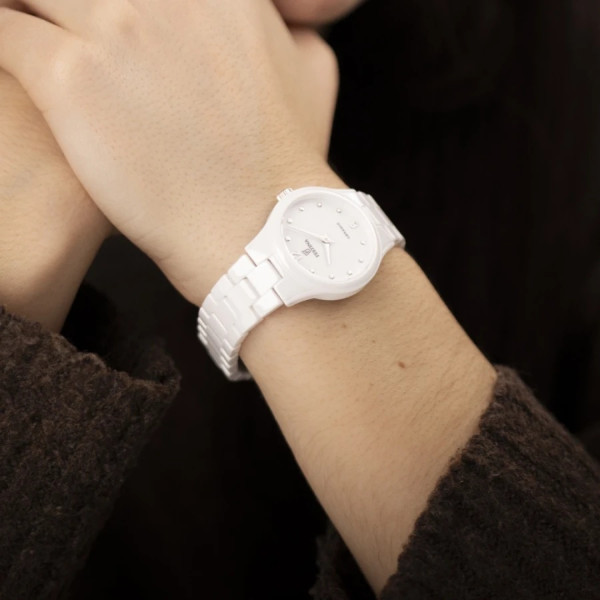 часовник festina f20751/1 изглед отпред бяла керамика classicwatches.bg