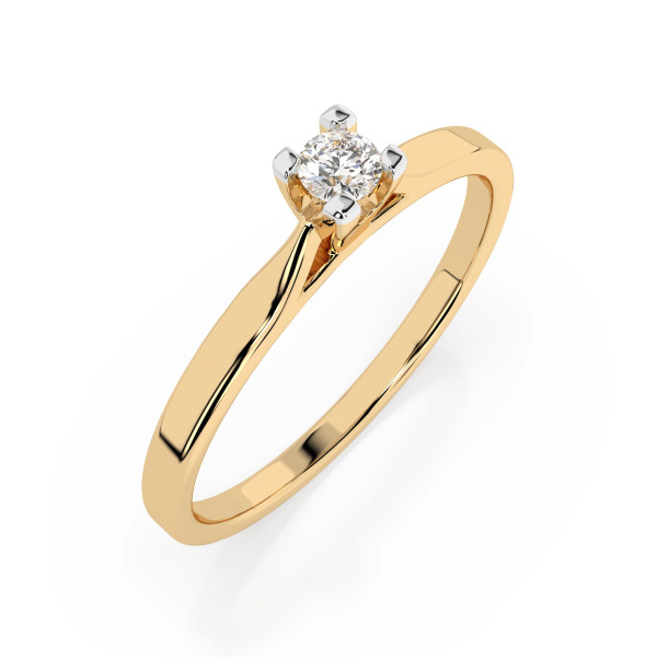 Cara пръстен с диамант 0.06 ct – ЗЛАТНО БИЖУ 14К K101-10034Y(2.5)/14K