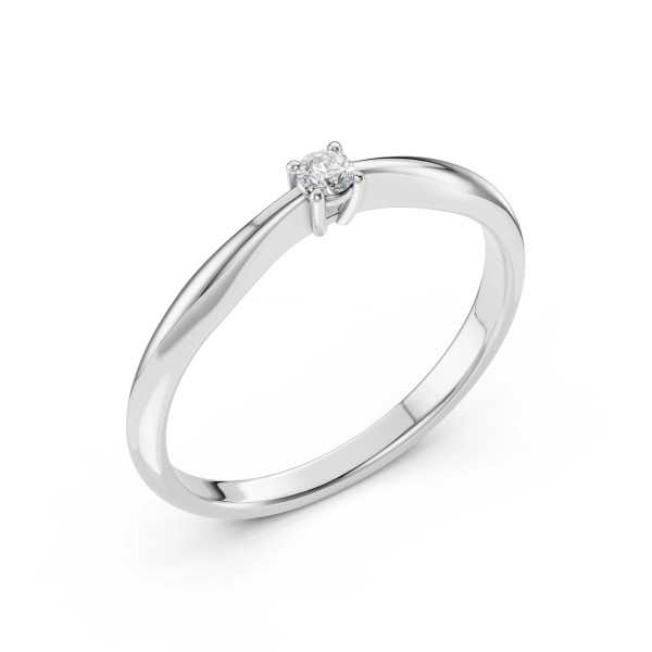 Cara пръстен с диамант 0.10 ct – ЗЛАТНО БИЖУ 14К K101-10021W(3.0)/14K