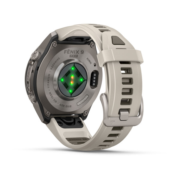 Garmin Fenix 9 Pro Titanium с Fog Grey/Dark Sandstone силиконова каишка 010-04335-86