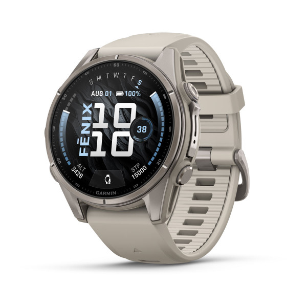 Garmin Fenix 9 Titanium с Fog Grey силиконова каишка 010-04761-01