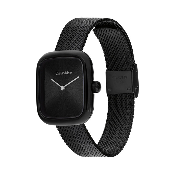 Calvin Klein 25100100 дамски часовник квадратен корпус черно ClassicWatches.bg


