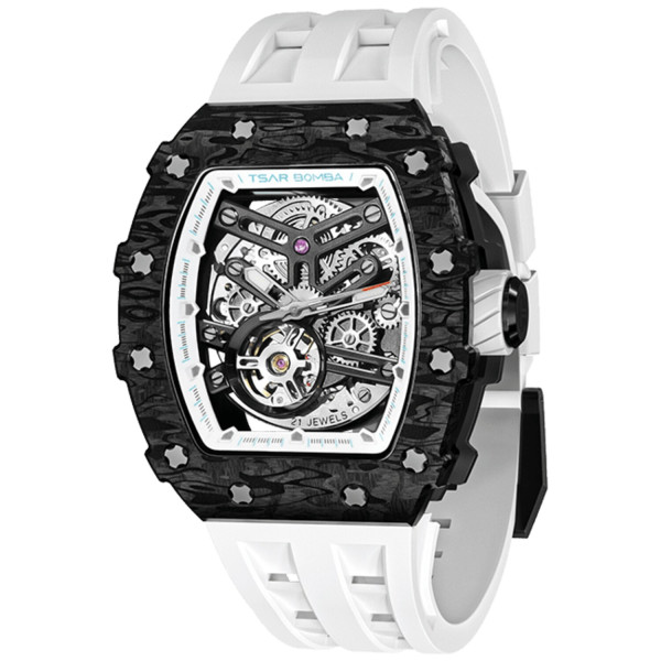 TSAR BOMBA T-Elemental Carbon Fiber Automatic Elegant White TB8208CF-40