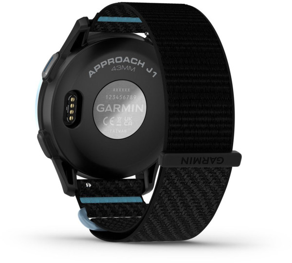 ЧАСОВНИК GARMIN APPROACH® J1 47 ММ GPS СМАРТ ЧАСОВНИК С CLOUD BLUE АЛУМИНИЕВ БЕЗЕЛ И BLACK/AZURE COMFORTFIT КАИШКА 010-03898-00