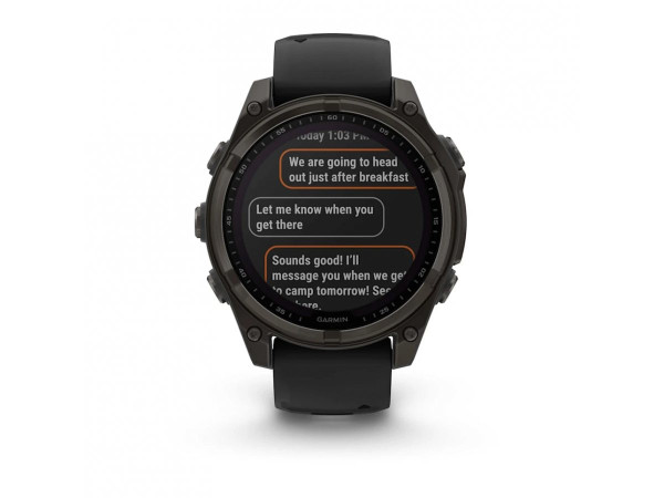 GARMIN FENIX 8 47MM AMOLED SAPPHIRE CARBON GRAY DLC TITANIUM С BLACK/PEBBLE GRAY СИЛИКОНОВА КАИШКА 010-02904-21