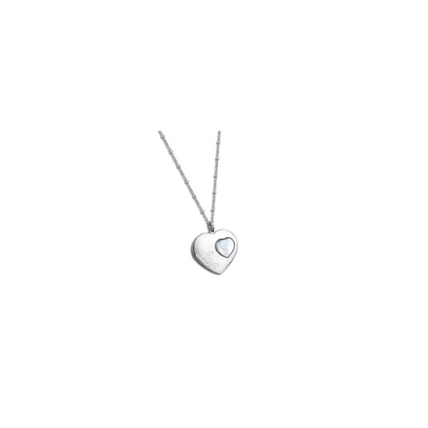 LOTUS STYLE WOMAN'S HEART STEEL NECKLACE LS1748-1/1