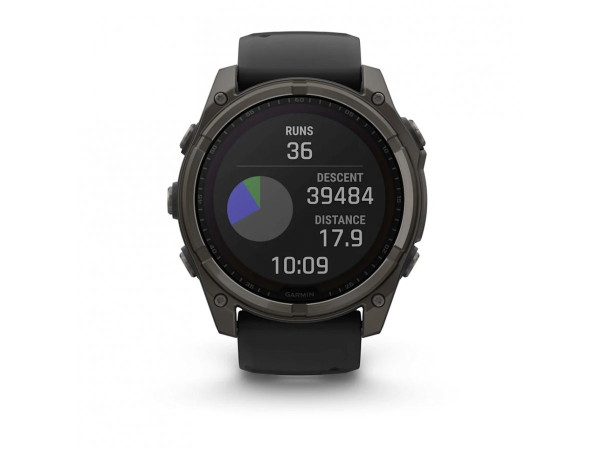 GARMIN FENIX 8 51MM SOLAR SAPPHIRE CARBON GRAY DLC TITANIUM С BLACK/PEBBLE GRAY СИЛИКОНОВА КАИШКА 010-02907-11