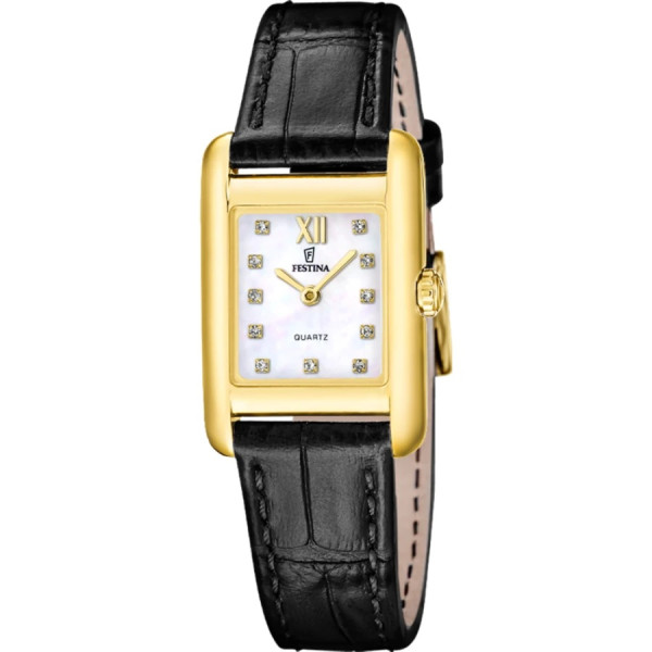 часовник festina f20774/3 дамски седефен циферблат златно покритие classicwatches.bg