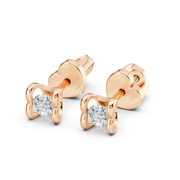 обеци Cara модел 102-10013/2(3.0) розово злато и диаманти classicwatches.bg
