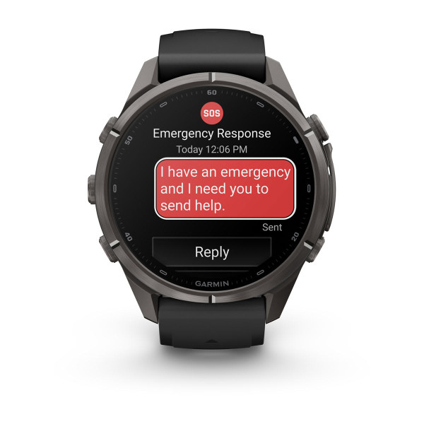Garmin Fenix 9 Pro inReach Carbon Gray DLC Titanium с Black/Pebble Grey силиконова каишка 010-04335-11