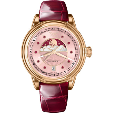 ЧАСОВНИК АVIATOR DOUGLAS MOONFLIGH GEMSTONE EDITION RUBY 36MM V.1.33.2.418.4