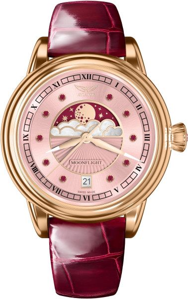 ЧАСОВНИК АVIATOR DOUGLAS MOONFLIGH GEMSTONE EDITION RUBY 36MM V.1.33.2.418.4