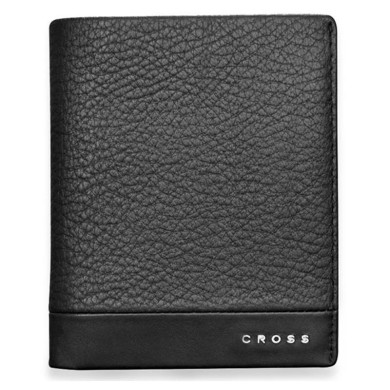 Вертикален мъжки портфейл Cross Nueva FV Black