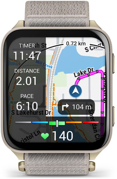 ЧАСОВНИК GARMIN VENU® X1 51 ММ AMOLED SOFT GOLD И FRENCH GREY НАЙЛОНОВА КАИШКА 010-02980-09