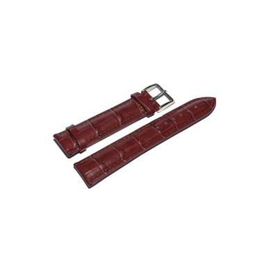 REDBROWN CALFSKIN WATCH STRAP WITH CROCO-OPTICS
