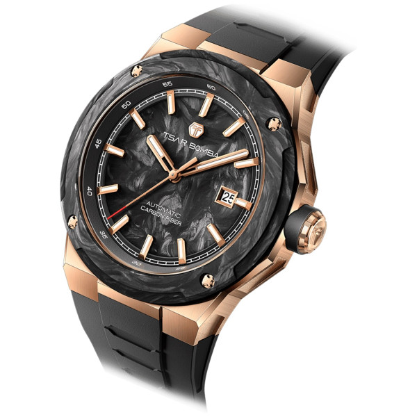 TSAR BOMBA Electron-Carbon-X II Carbon Fiber Rose Gold Black TB8230-03