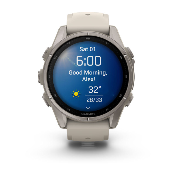 Garmin Fenix 9 Titanium с Fog Grey силиконова каишка 010-04761-01