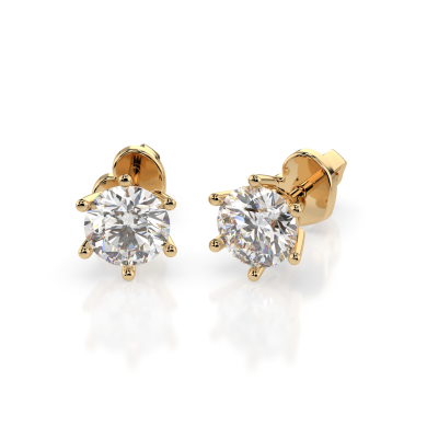 CARA Златни обеци с диаманти 1.00 ct GIA сертификат K102-10151Y
