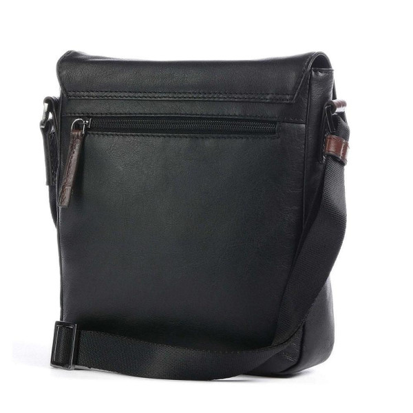 Чанта за рамо Bugatti - Corso Deluxe Crossbody, с капак, черна