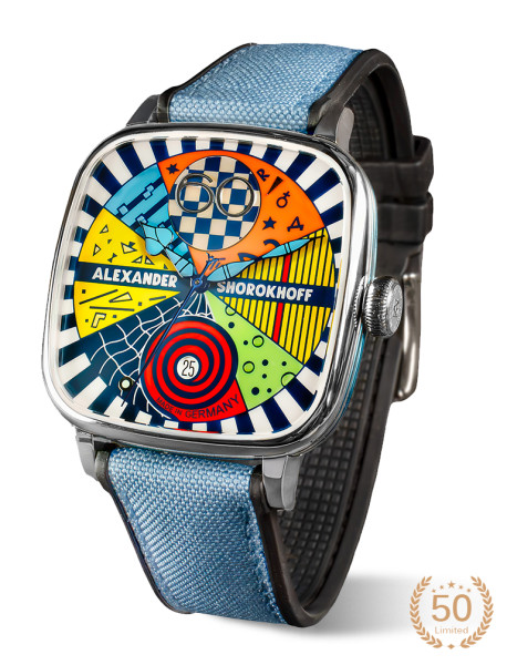 Часовник ALEXANDER SHOROKHOFF Kandy Avantgarde Blue 41x41mm LIMITED EDITION 50PCS  AS.KD-AVG-B 
