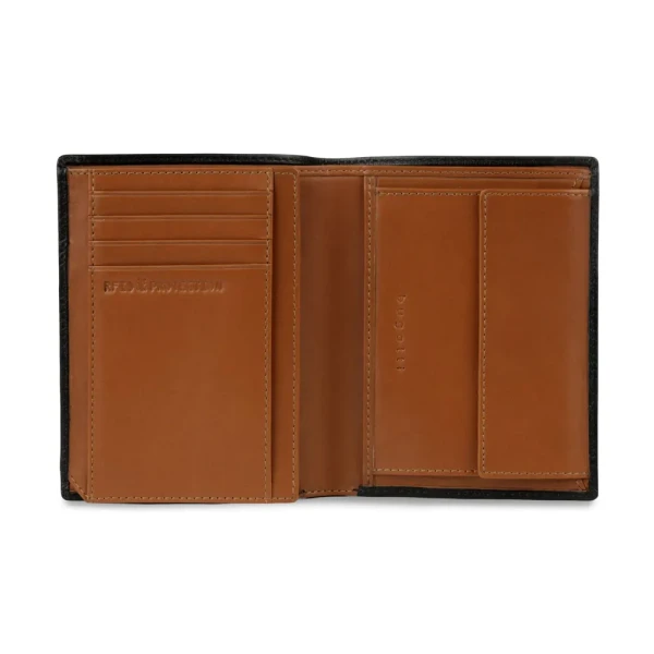 Мъжки портфейл Bugatti - Roccia Upright with Flap, RFID защита, черен