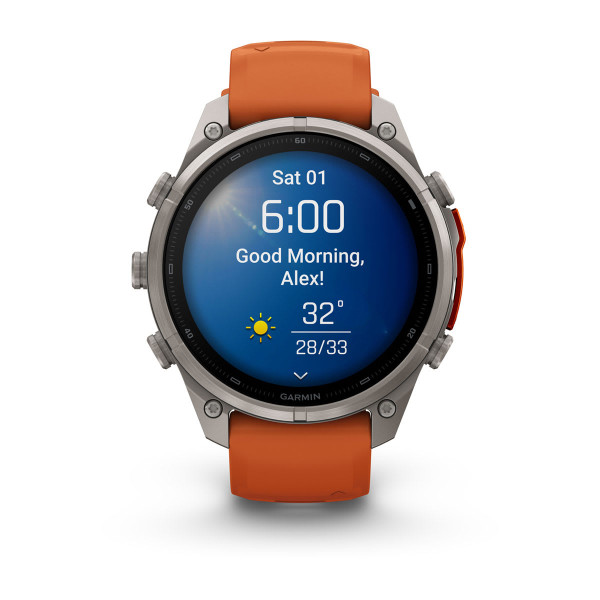 Garmin Fenix 9 Pro inReach Titanium с Autumn Orange/Spark Orange силиконова каишка 010-04336-01