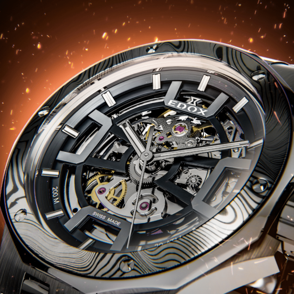 ЧАСОВНИК EDOX DELFIN THE ORIGINAL MECANO AUTOMATIC DAMASCUS STEEL LIMITED EDITION 40 ММ 85310-3DM-NGIN