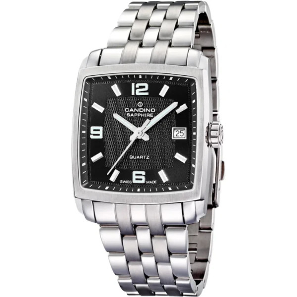 Часовник candino c4372 m мъжки квадратен корпус черен циферблат classicwatches.bg
