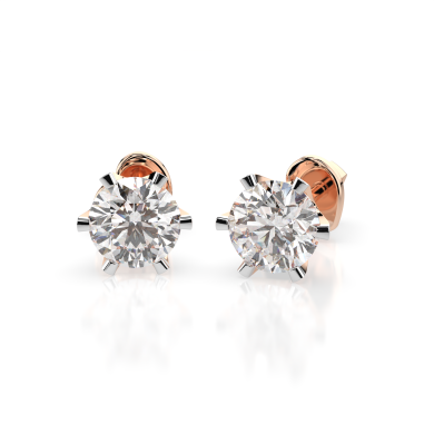 CARA Златни обеци с GIA сертифицирани диаманти K102-10040R