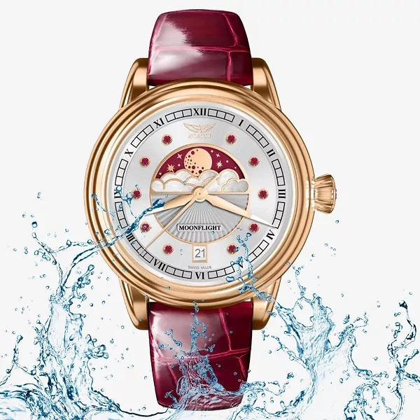 ЧАСОВНИК АVIATOR DOUGLAS MOONFLIGH GEMSTONE EDITION RUBY 36MM V.1.33.2.420.4