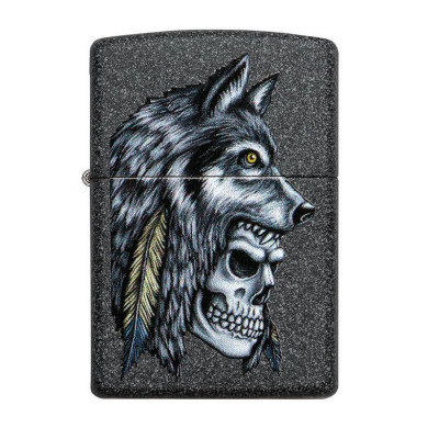 Запалка Zippo Wolf Skull Feather Design