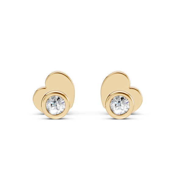 Cara обеци с диаманти 0.10 ct – ЗЛАТНО БИЖУ 14К K102-10010Y(2.3)/14K