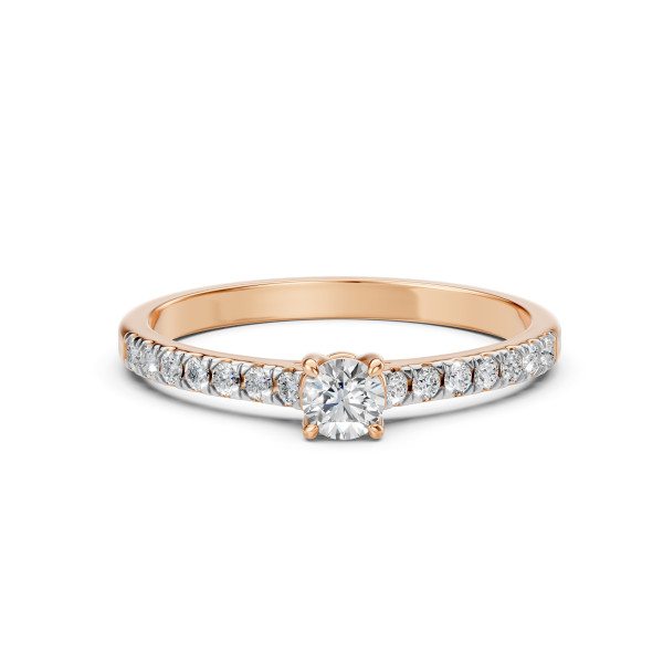 CARA Златен пръстен с диаманти 0.30 + 0.21 ct GIA сертификат K101-10012R