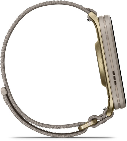 ЧАСОВНИК GARMIN VENU® X1 51 ММ AMOLED SOFT GOLD И FRENCH GREY НАЙЛОНОВА КАИШКА 010-02980-09