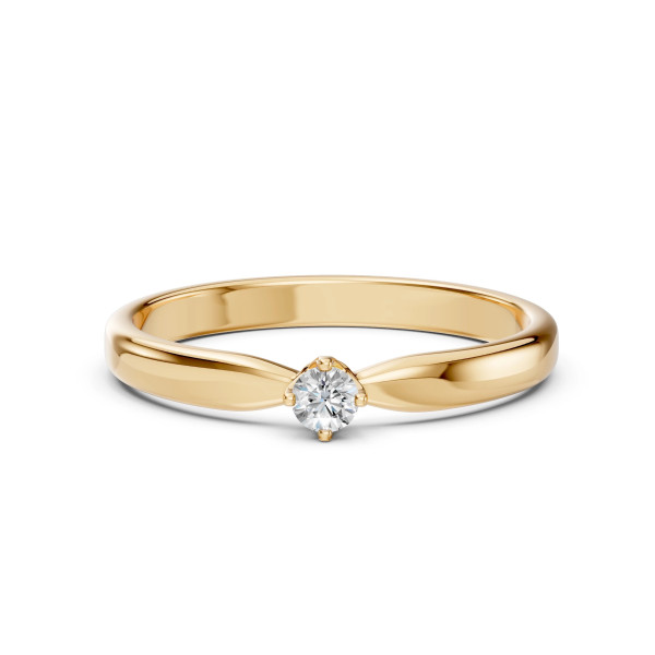 Cara пръстен с диамант 0.10 ct – ЗЛАТНО БИЖУ 14К K101-10041Y(3.0)/14K