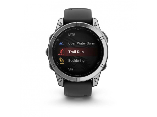 GARMIN FENIX E 47 ММ AMOLED STAINLESS STEEL С BLACK СИЛИКОНОВА КАИШКА 010-03025-00