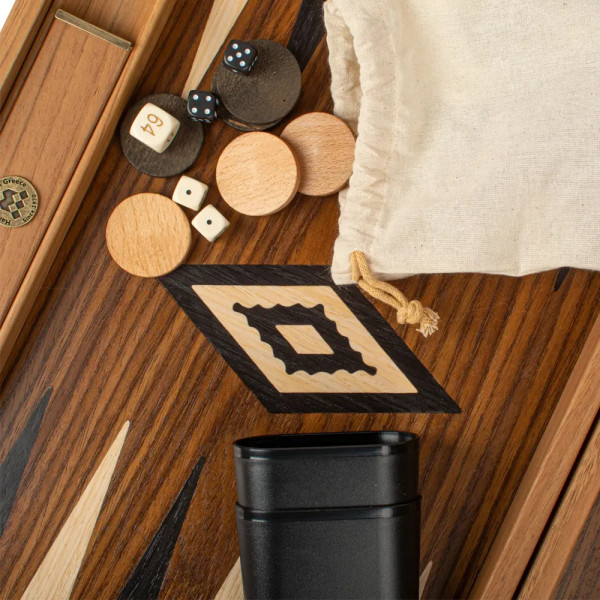 BACKGAMMON FOR GAME MANOPOULOS - AMERICAN WALNUT, 61X48 CM
